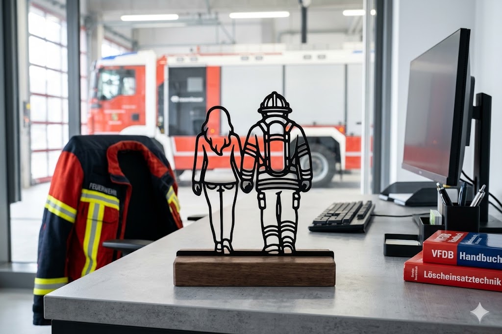Feuerwehr-Paar Dekoaufsteller