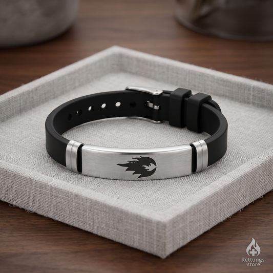 Feuerwehr Flamme Armband – Schwarz