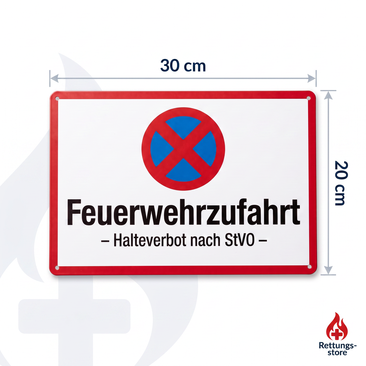 Feuerwehrzufahrt Schild mit Halteverbot-Symbol