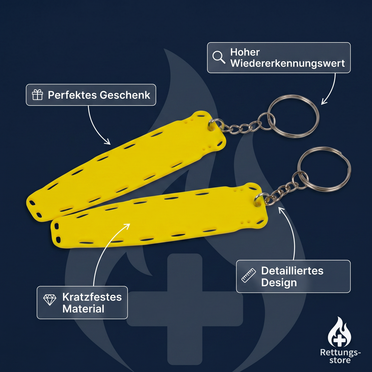 Spineboard Schlüsselanhänger Rettungsdienst – 2er-Set
