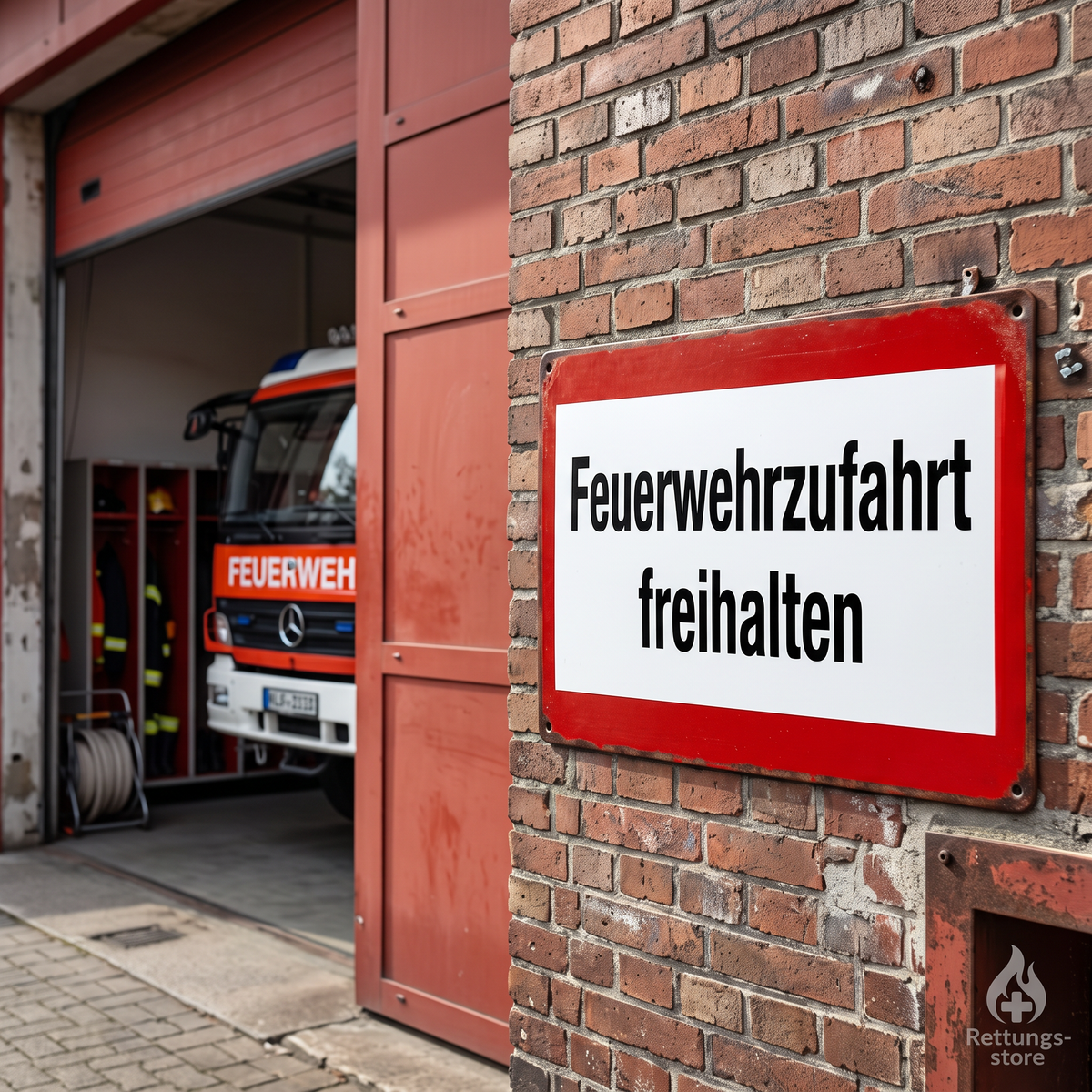 Feuerwehrzufahrt freihalten – Blechschild