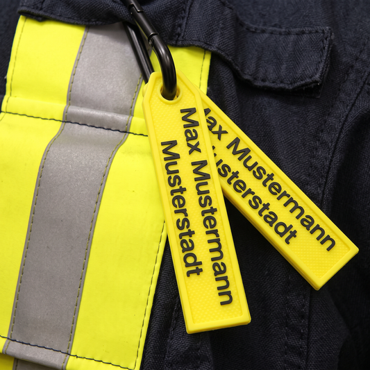Personalisierter Atemschutzanhänger Feuerwehr – mit Karabiner