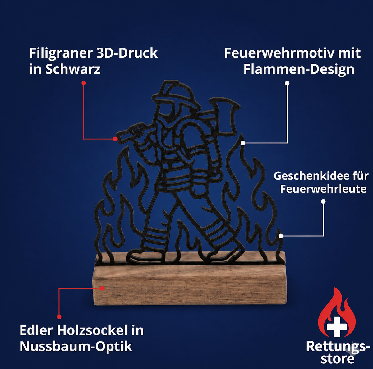 Feuerwehrmann im Einsatz – Dekoaufsteller