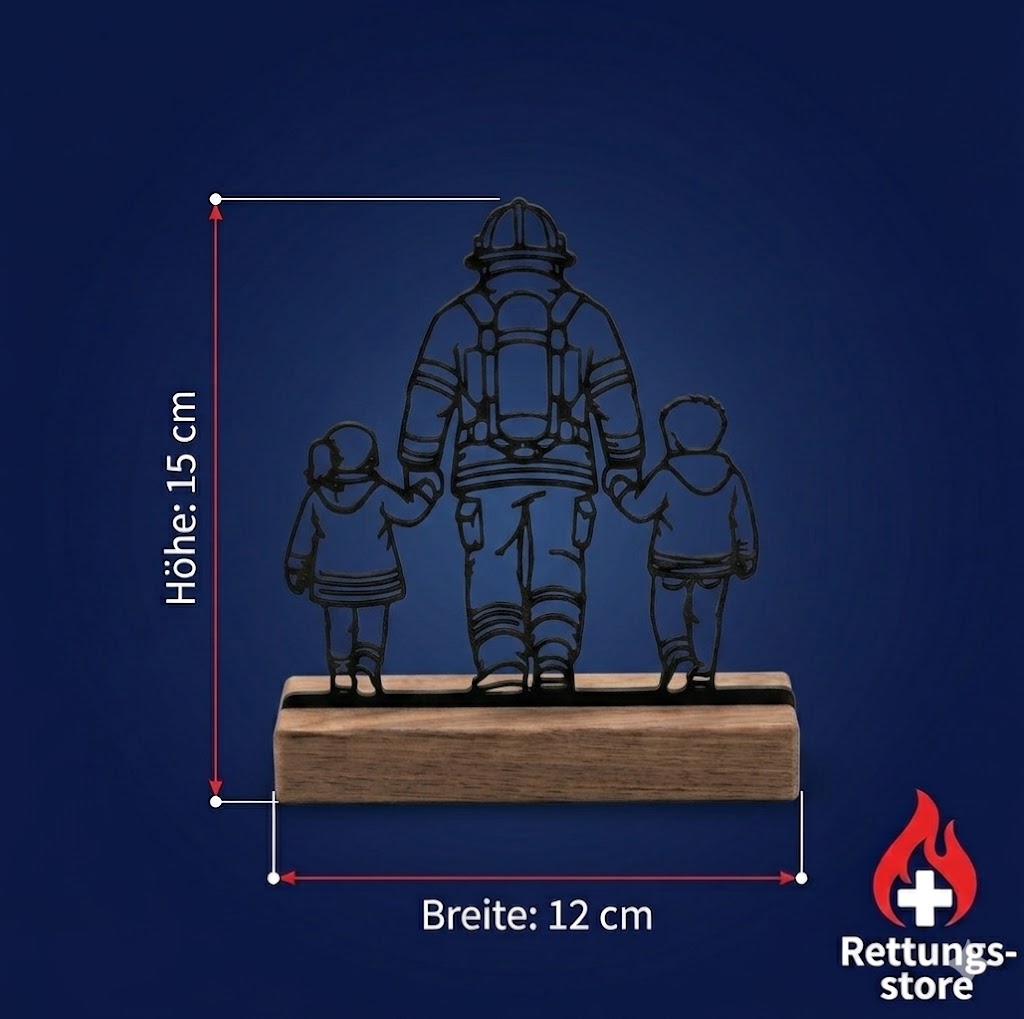 Feuerwehrmann mit Kindern – Dekoaufsteller