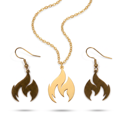Feuerwehr Schmuckset – Flamme Gold