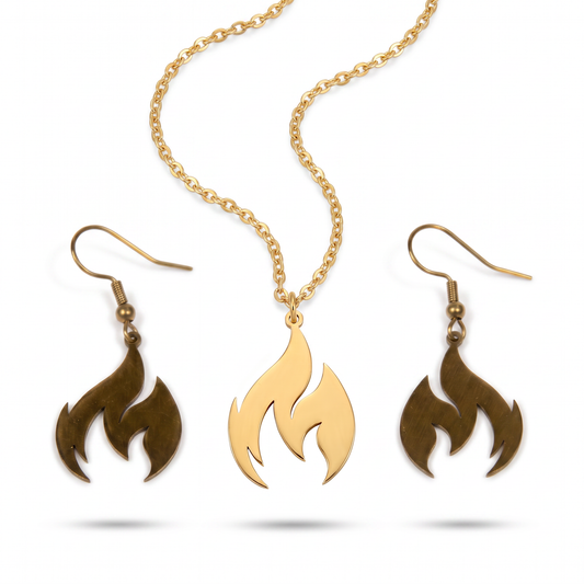 Feuerwehr Schmuckset – Flamme Gold