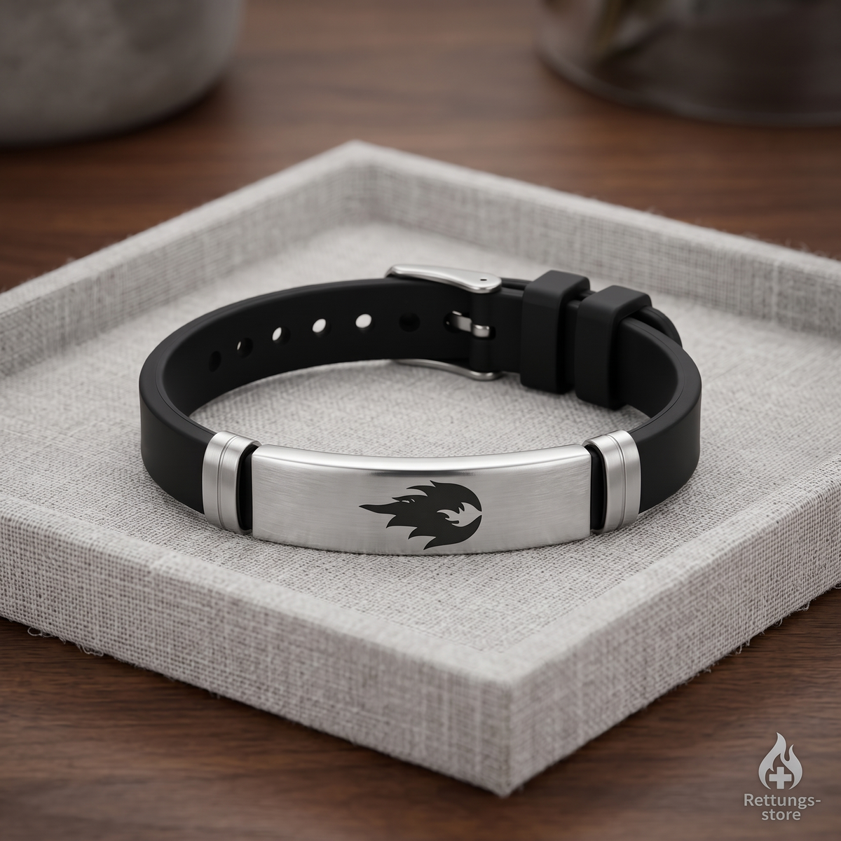 Feuerwehr Flamme Armband – Schwarz