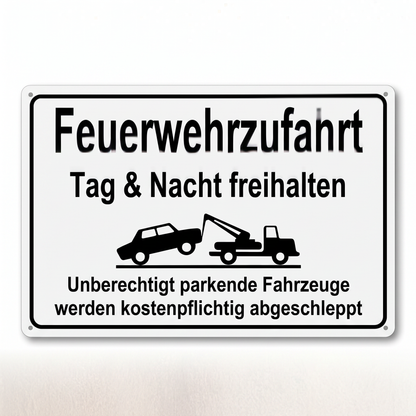 Feuerwehrzufahrt Blechschild – Tag & Nacht freihalten
