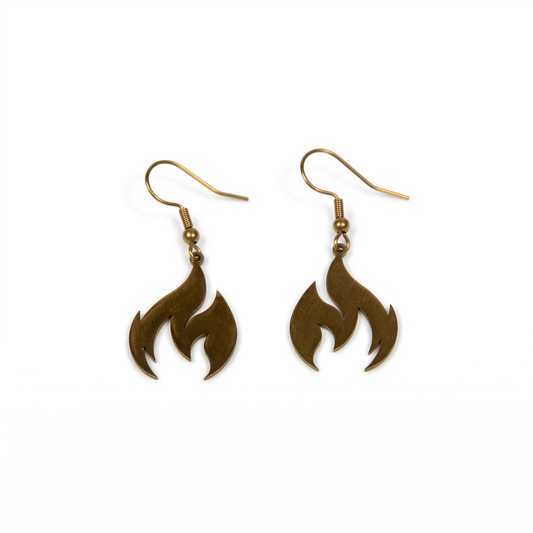 Feuerwehr Flamme Ohrringe – Goldfarben