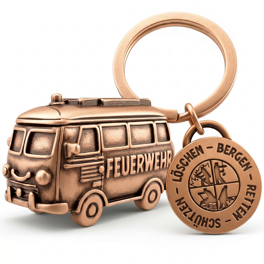 Feuerwehr Oldtimer Schlüsselanhänger – Bronze