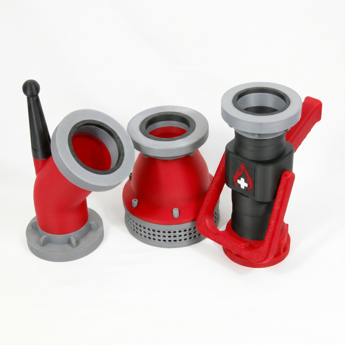 Stiftehalter-Set Feuerwehr – Saugkorb, Stützkrümmer & Strahlrohr