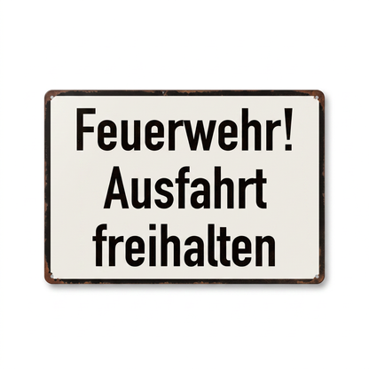 Feuerwehr-Ausfahrt Blechschild – Ausfahrt freihalten