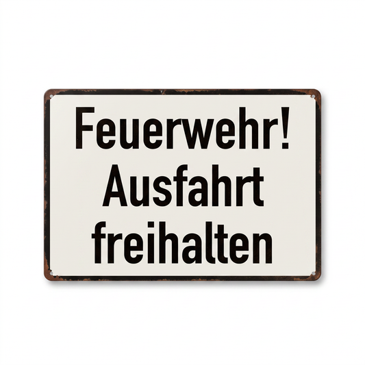Feuerwehr-Ausfahrt Blechschild – Ausfahrt freihalten