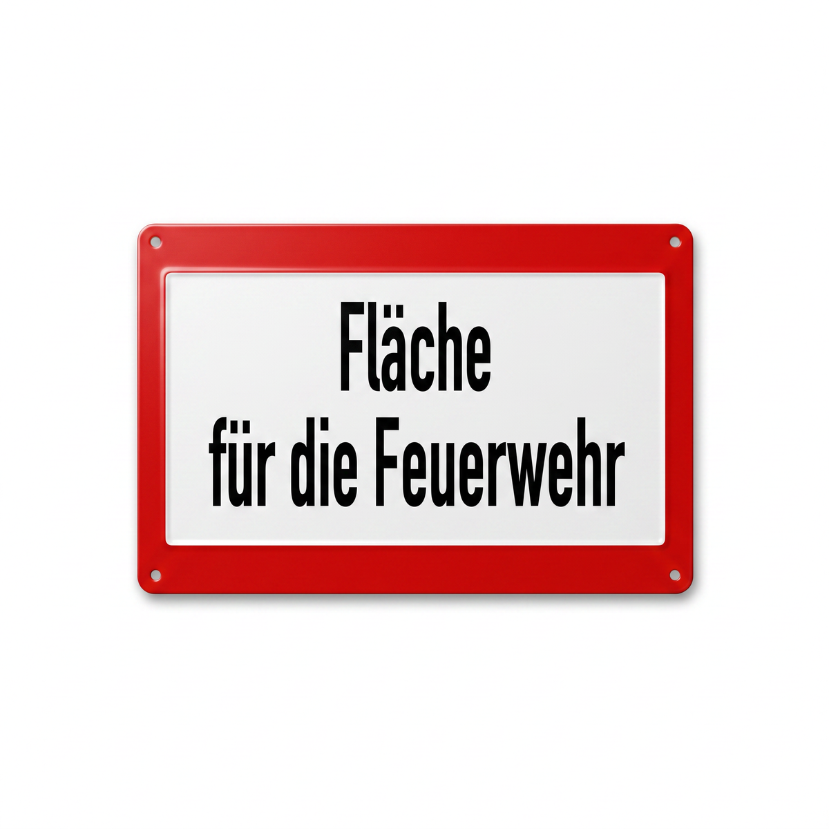 Fläche für die Feuerwehr Schild – rotes Hinweisschild