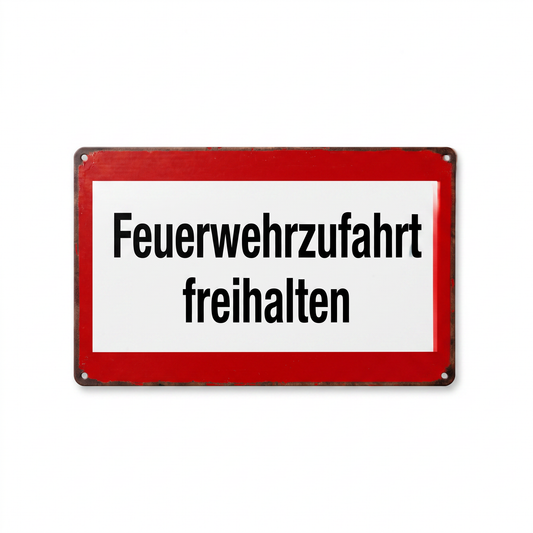 Feuerwehrzufahrt freihalten – Blechschild