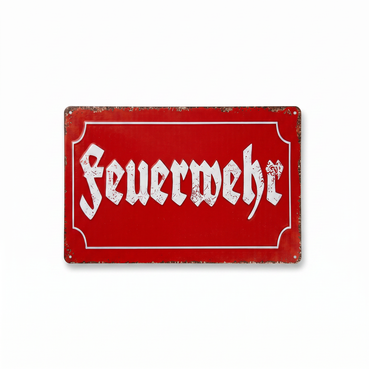 Feuerwehr Blechschild-Set – Gerätehaus & 112