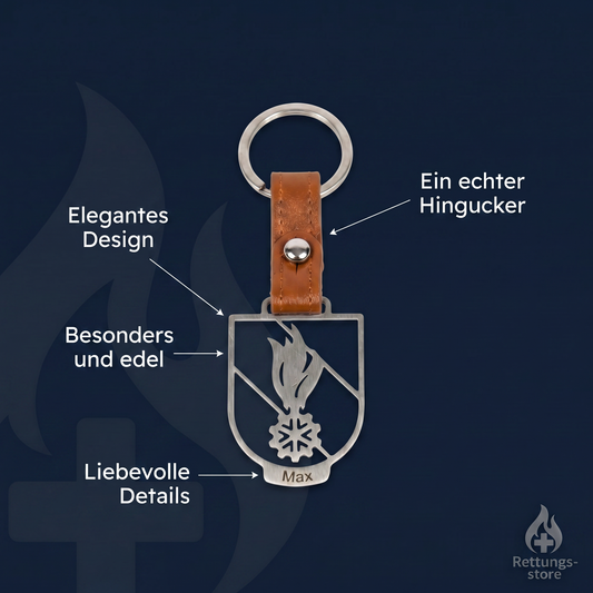Schlüsselanhänger Feuerwehr Wappen – personalisiert