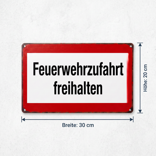 Feuerwehrzufahrt freihalten – Blechschild