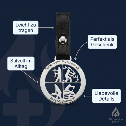 Personalisierter Feuerwehr-Anhänger – Name & Ort