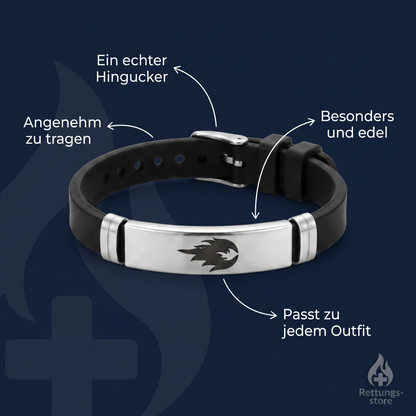 Feuerwehr Flamme Armband – Schwarz