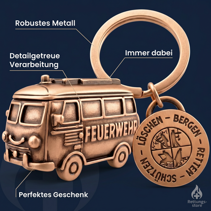 Feuerwehr Oldtimer Schlüsselanhänger – Bronze
