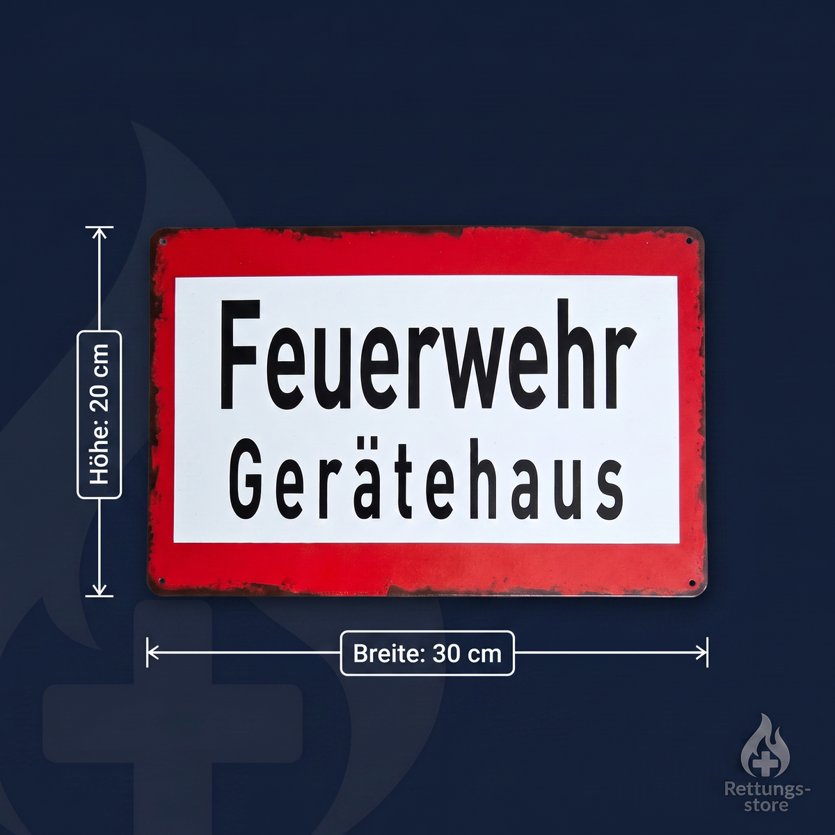 Feuerwehr Blechschild-Set – Gerätehaus & 112