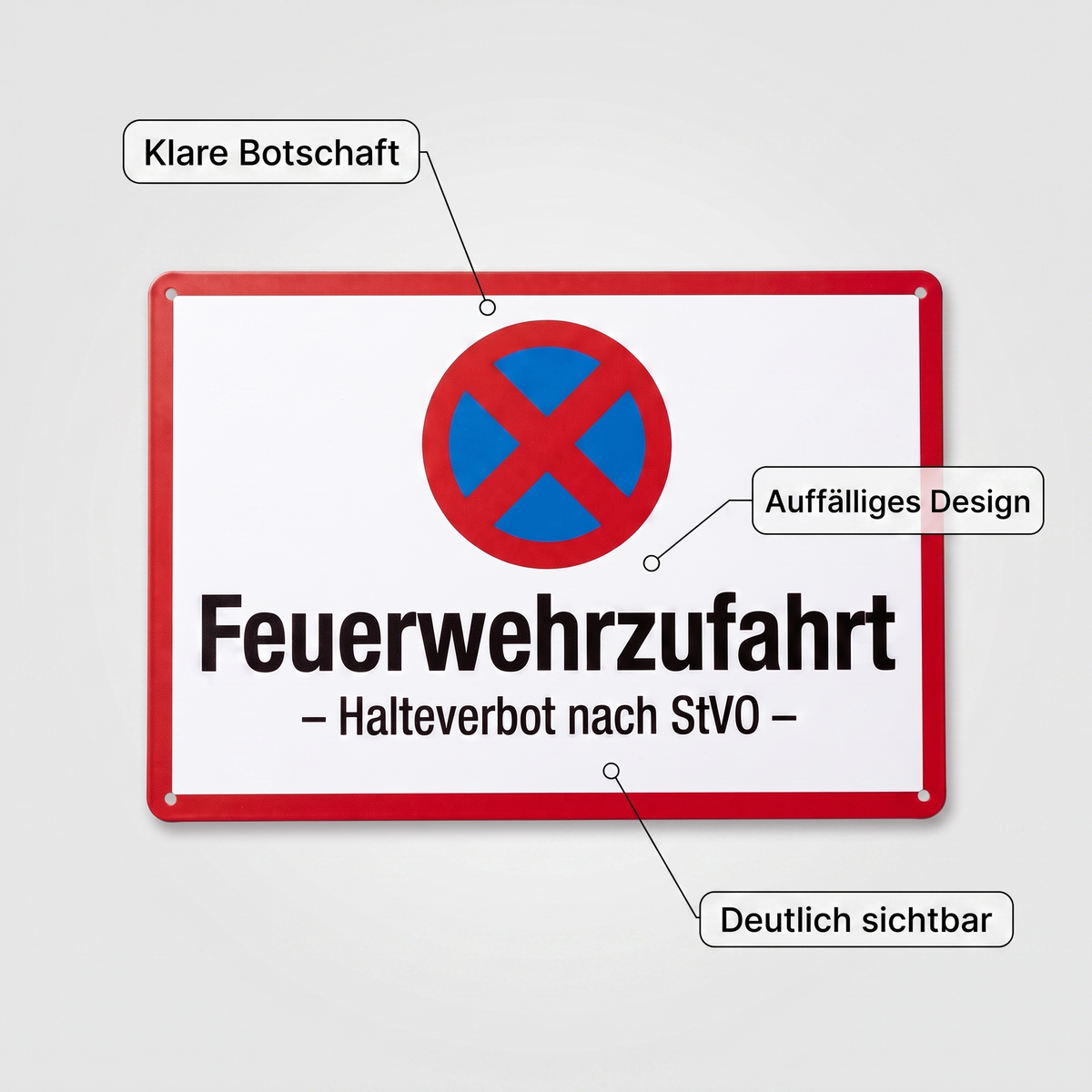 Feuerwehrzufahrt Schild – Halteverbot nach StVO