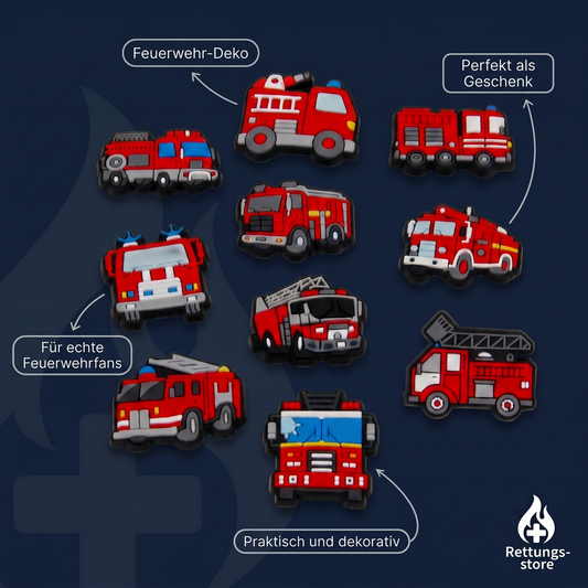 Feuerwehr Fahrzeug Magnete – 10er-Set