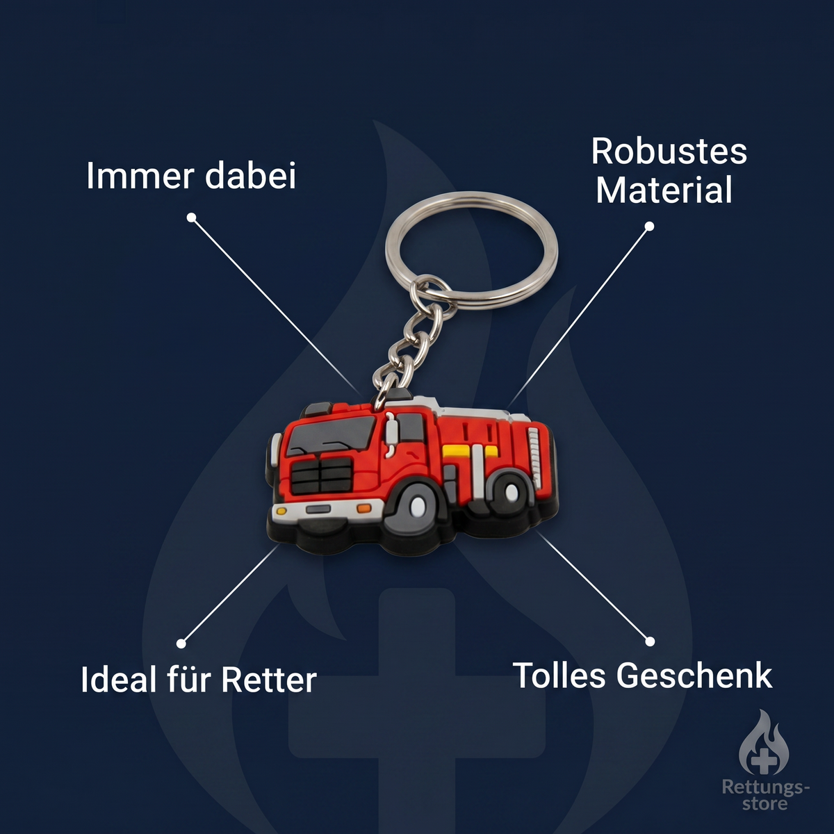 Feuerwehr Fahrzeug-Set – Magnete & Schlüsselanhänger