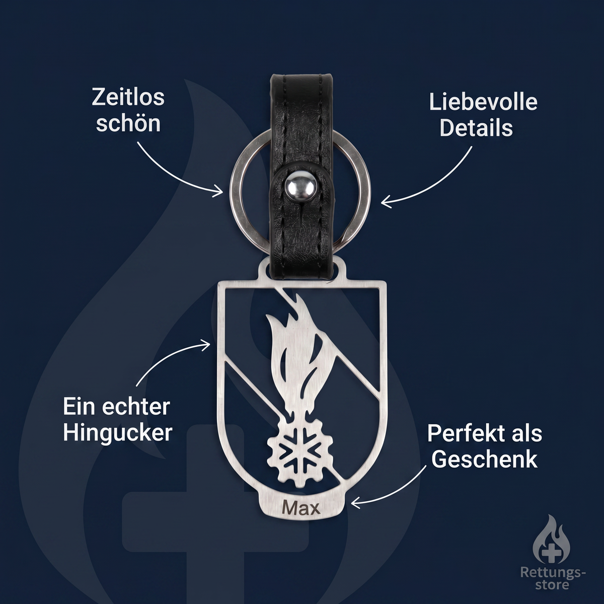 Schlüsselanhänger Feuerwehr Wappen – personalisiert