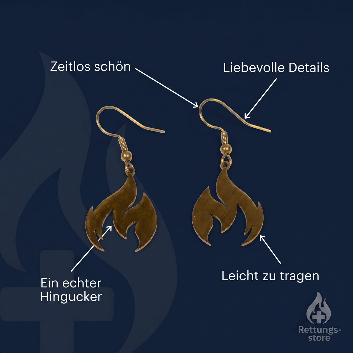 Feuerwehr Schmuckset – Flamme Gold