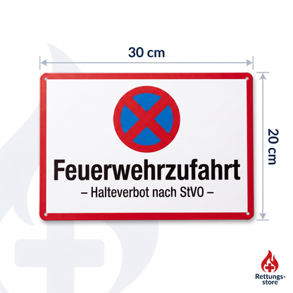 Feuerwehrzufahrt Schild mit Halteverbot-Symbol