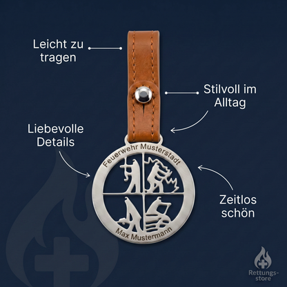 Personalisierter Feuerwehr-Anhänger – Name & Ort