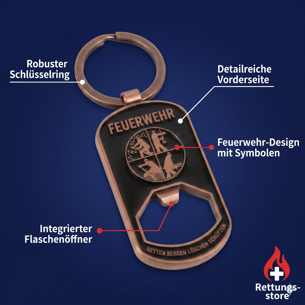 Feuerwehr Schlüsselanhänger mit Flaschenöffner
