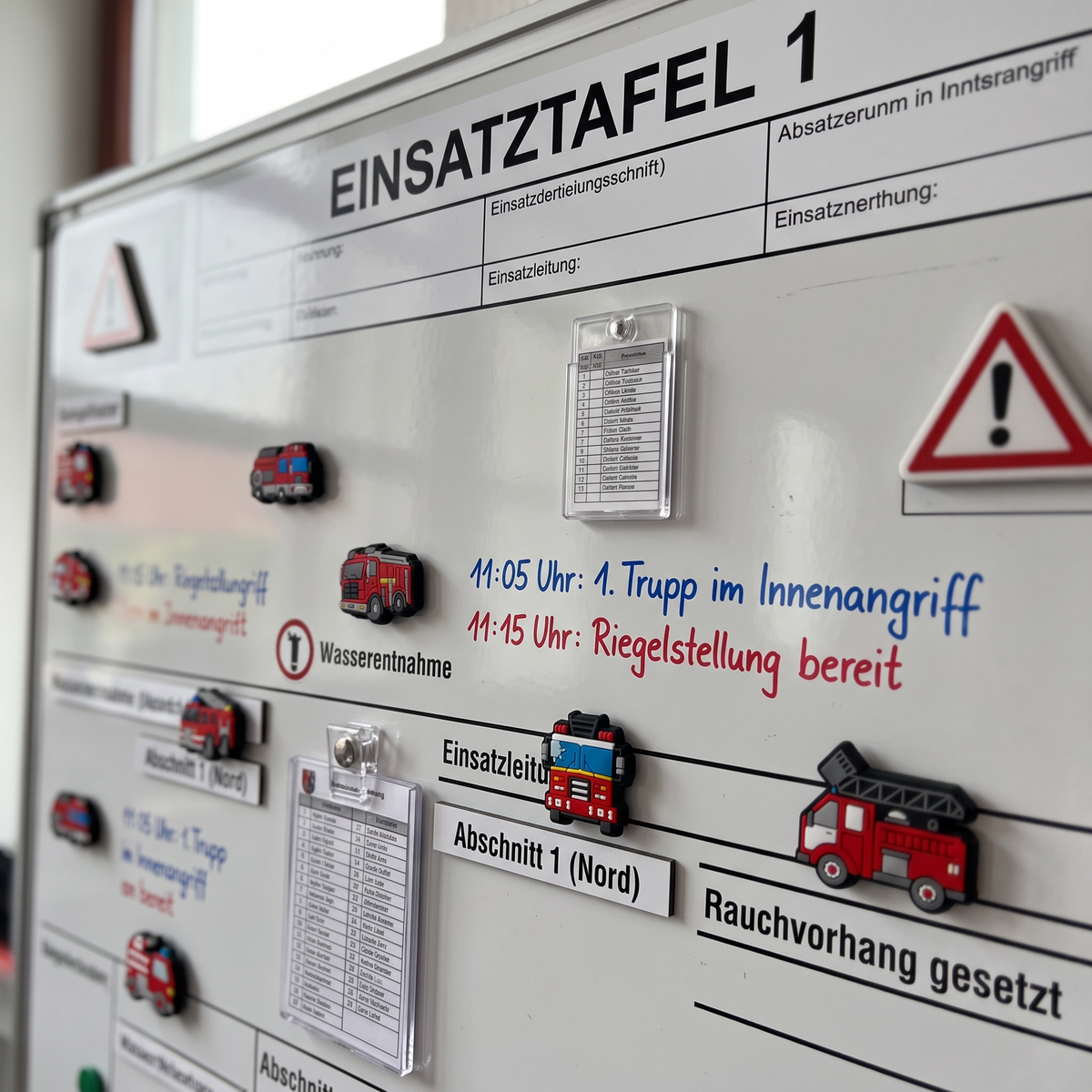 Feuerwehr Fahrzeug-Set – Magnete & Schlüsselanhänger